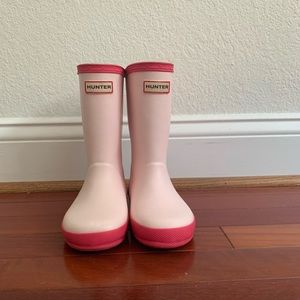 Hunter First Classic Rain Boots, Toddler Kids 11 US, pink